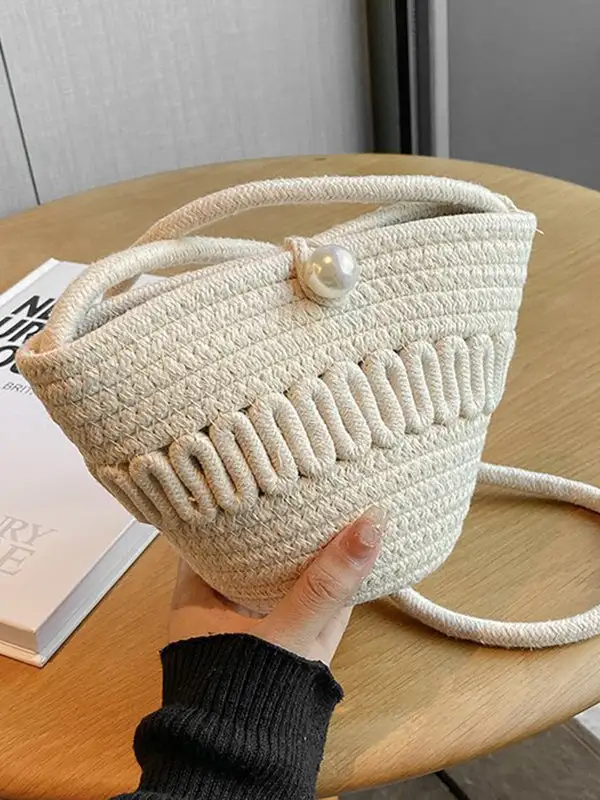Structured Woven Vintage Shoulder Bag