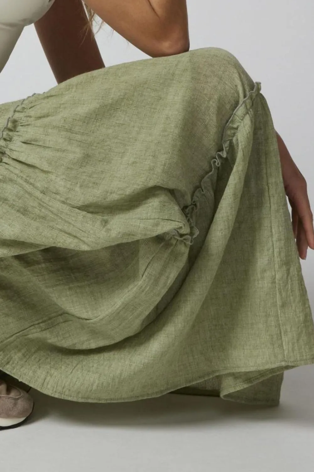Cotton Blend Frill Skirt