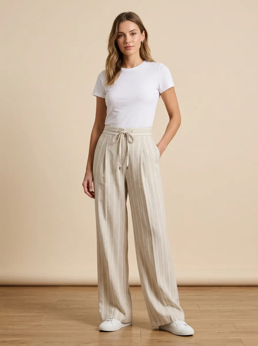 Wide-Leg Printed Women's Wide-Leg Pants