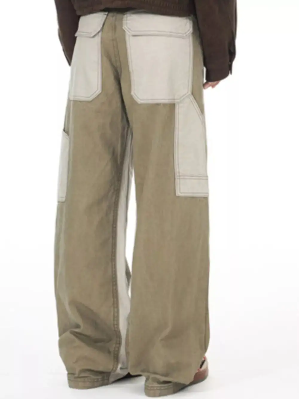Men's Two Tone Wide Leg Cargo Pants