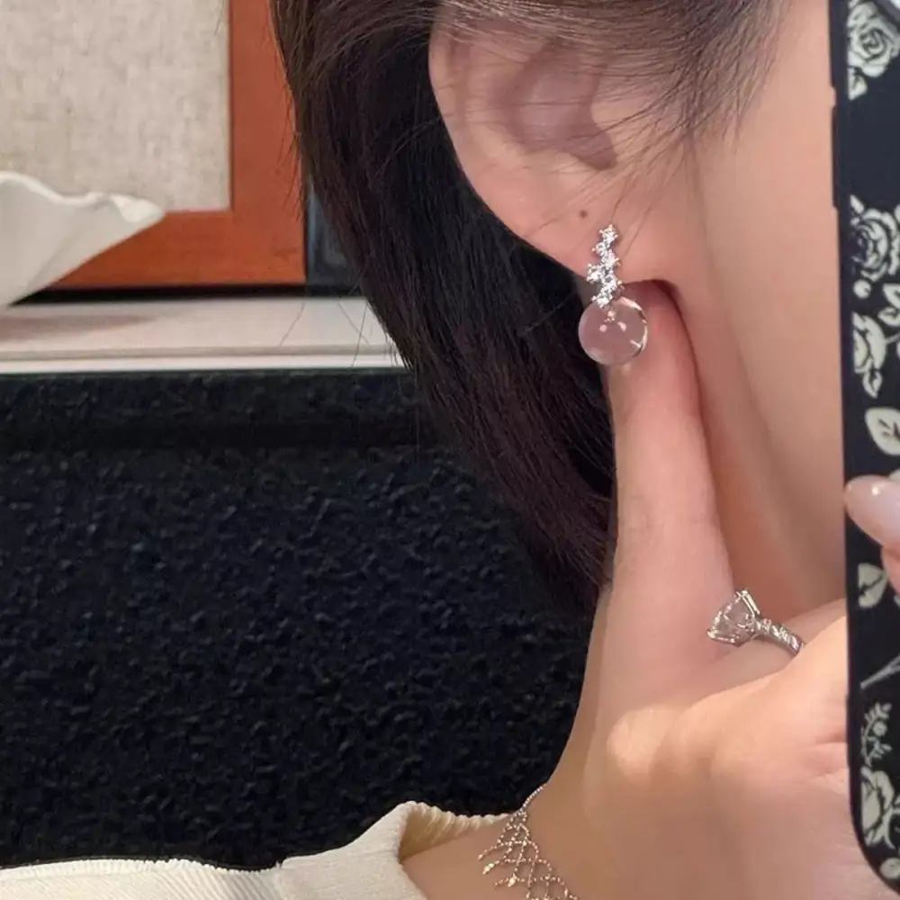 Crystal Ball Drop Earrings