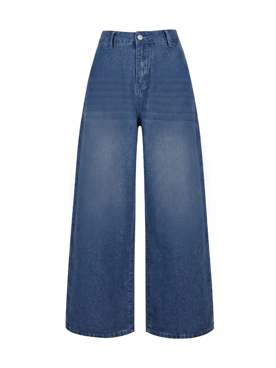Minimal Relaxed Fit Wide Leg Pocket Jeans