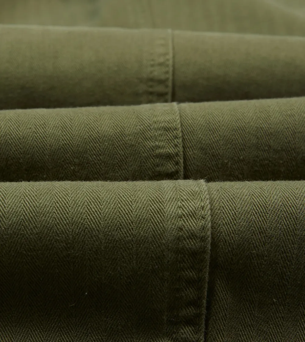 Olive Green Pleated Trousers