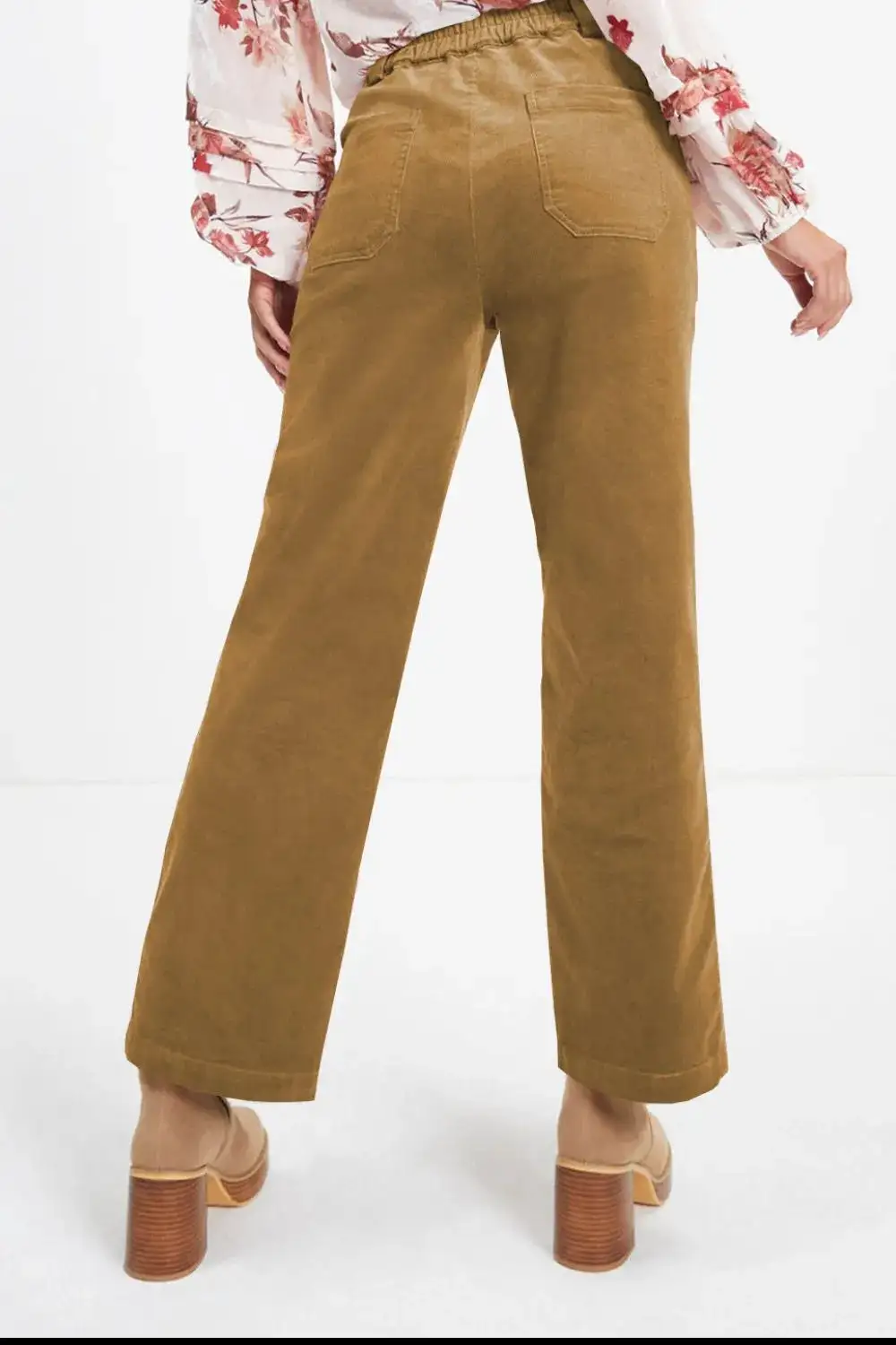 Layered High Waist Straight Leg Pants