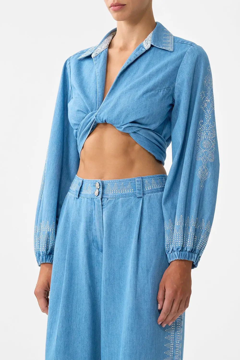 Cropped Wrap Shirt