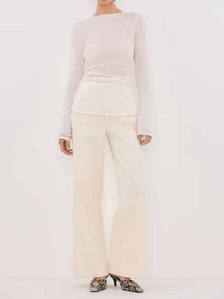 OFF WHITE MERINO KNIT TOP