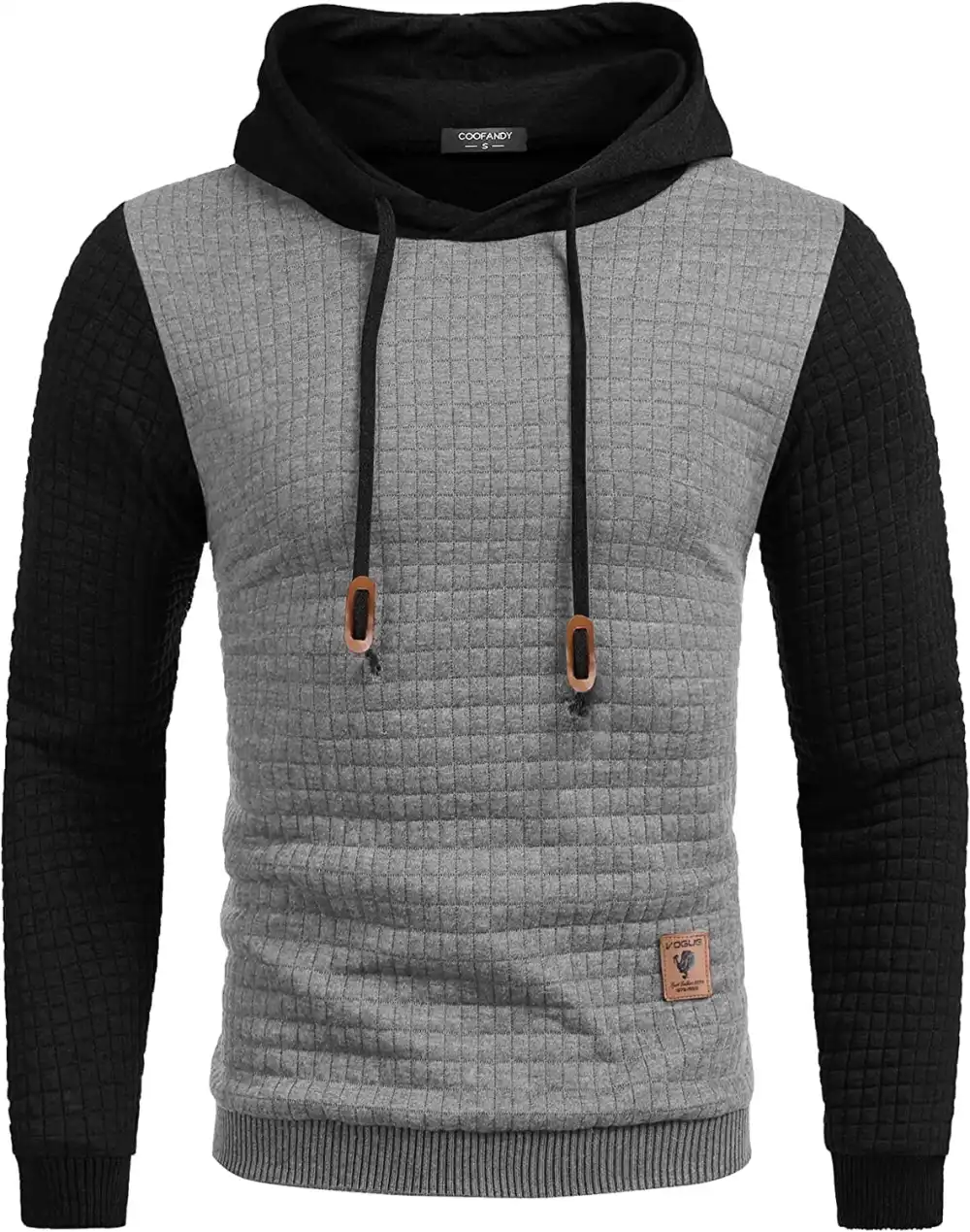 Gym Drawstring Plaid Jacquard Hoodie