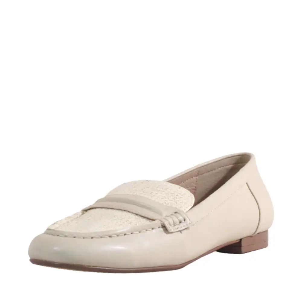 Woven Faux Leather Slip On Loafers