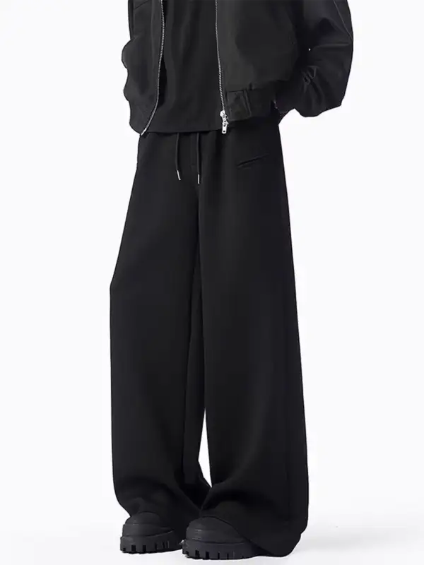 Men S Plus Size Loose Fit Drawstring Wide Leg Pants