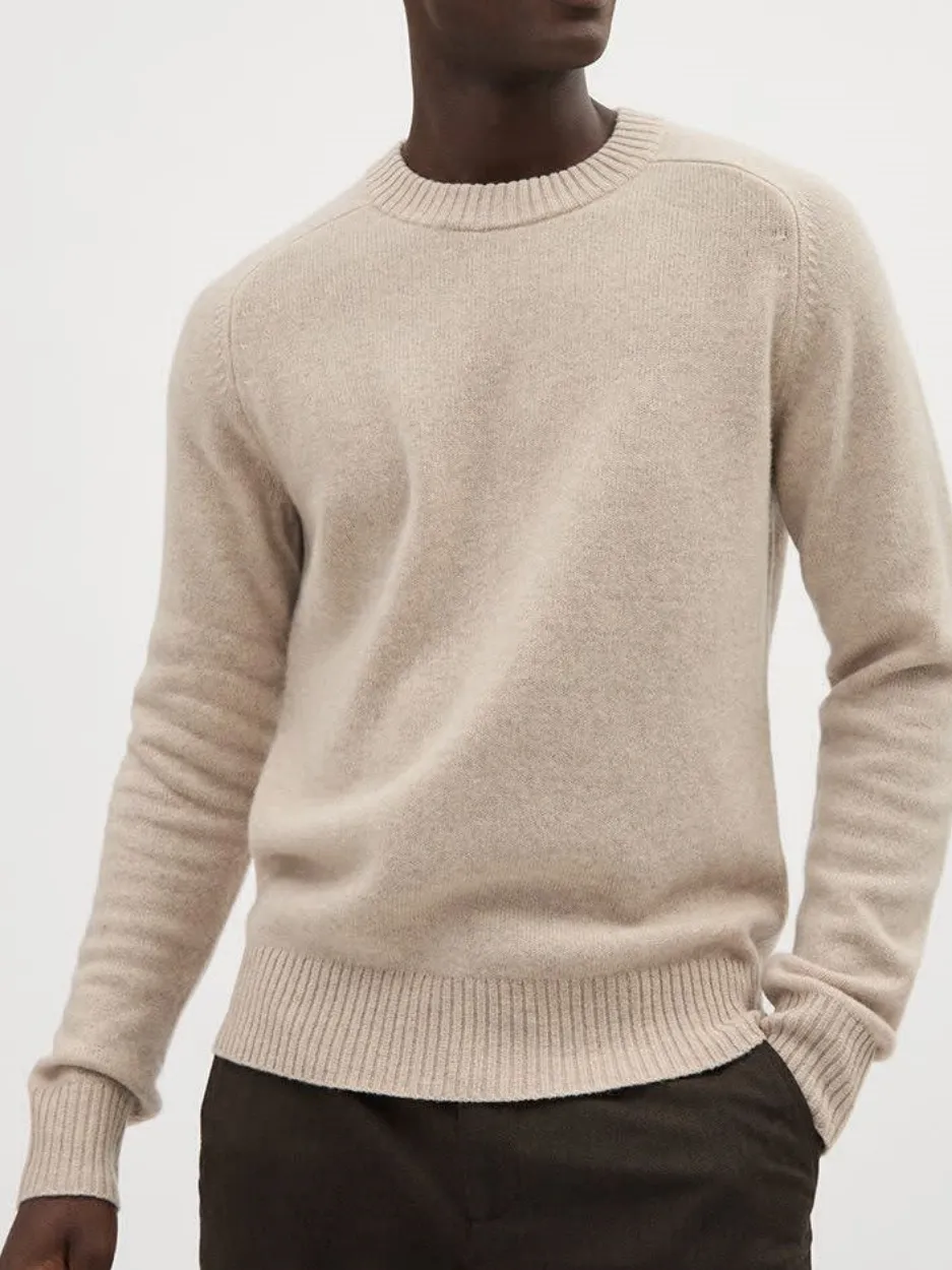 Barley Cashmere-Wool Crew-Neck Sweater