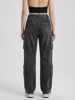 Outdoor-Inspired Multi Pocket Techwear Style Sport Look Women's Multi Pocket Cargo Pants