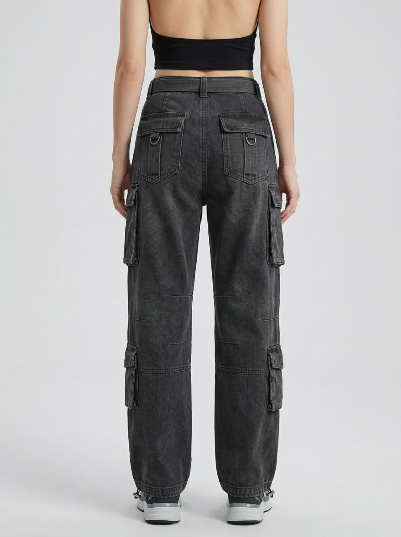 Outdoor-Inspired Multi Pocket Techwear Style Sport Look Women's Multi Pocket Cargo Pants