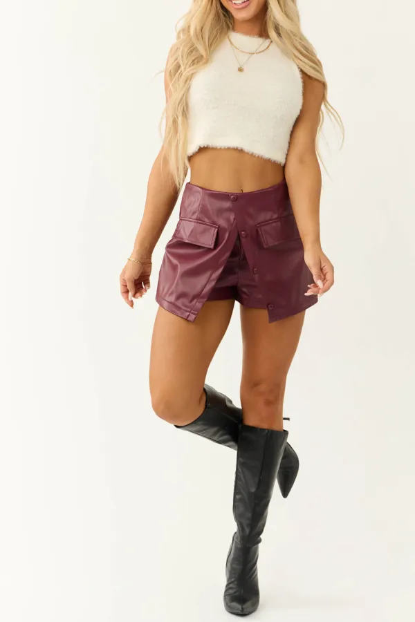 Ivory Soft Faux Fur Sleeveless Knit Top