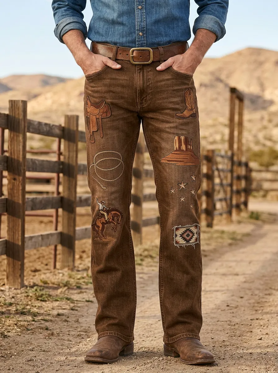 Men's Heritage Inspired Western Cowboy Rodeo Jeans