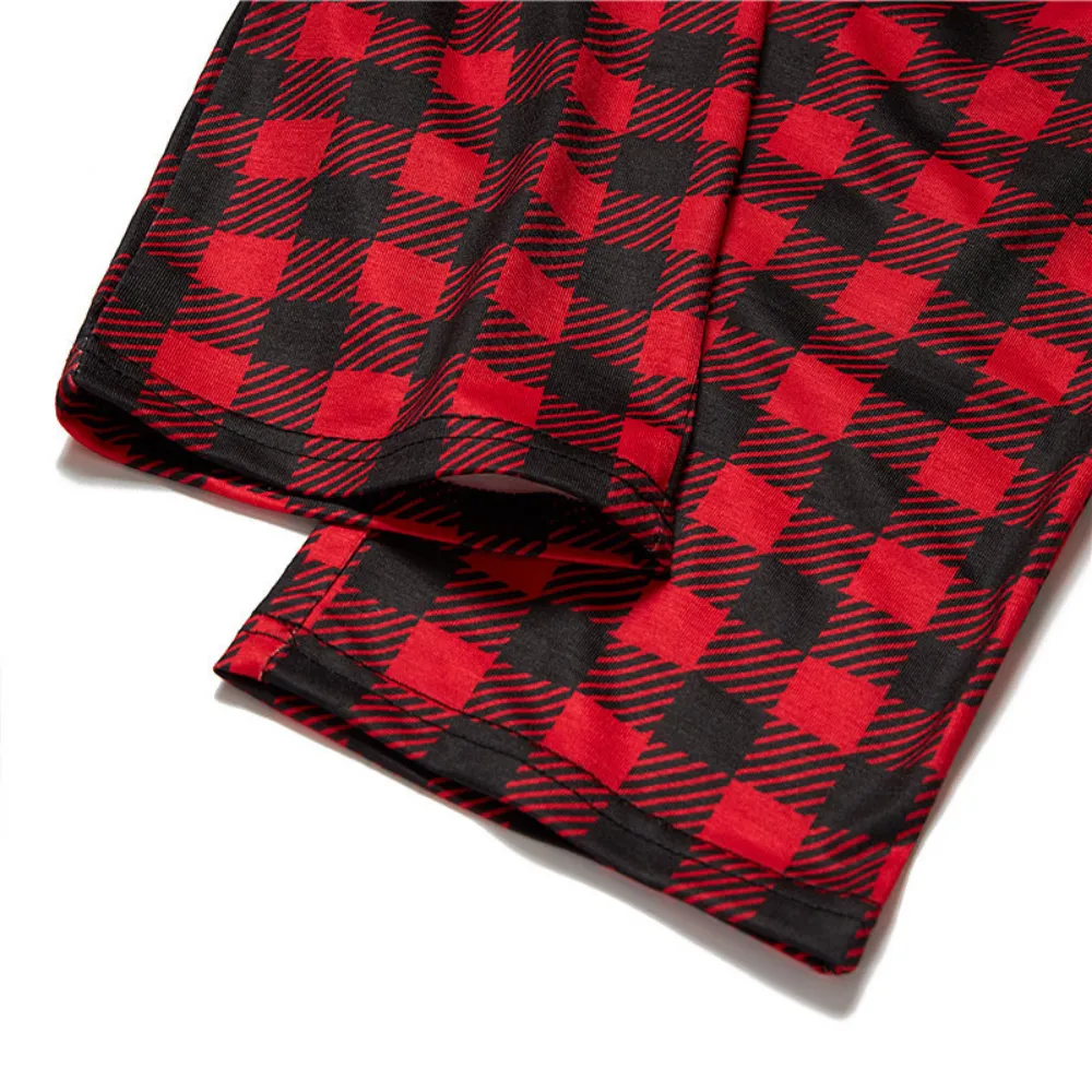 Christmas Letter Plaid Print Parent-child Pajamas Set (with Pet Dog Clothes)