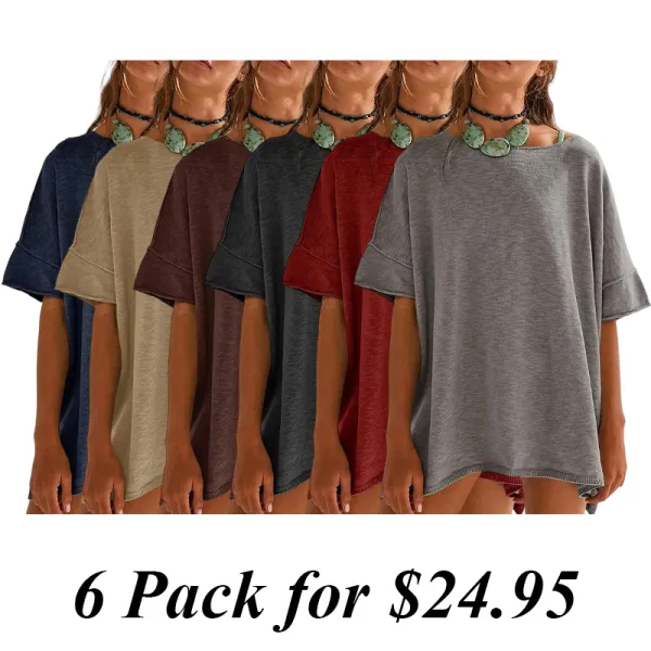 6PACK-Mineral Wash Oversized Top