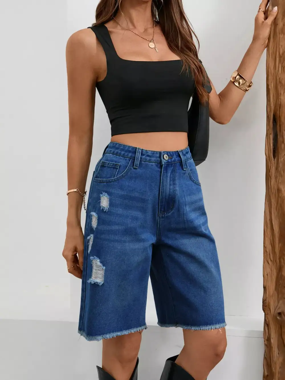 Raw Hem Frayed Hem Frayed Ripped Shorts