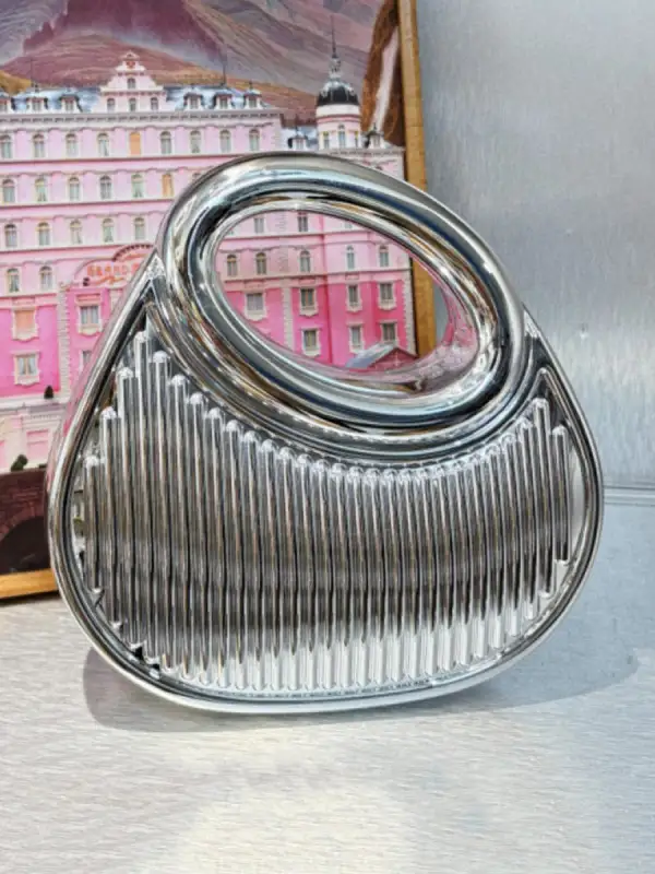 Waterdrop Stripe Shimmer Clutch Bag