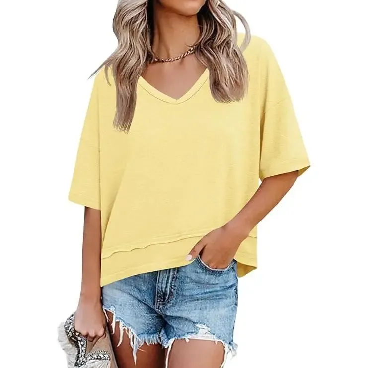 🔥Hot Sale💥-Women's Summer V-Neck T-Shirt🔥16-Pack - All Colors Included