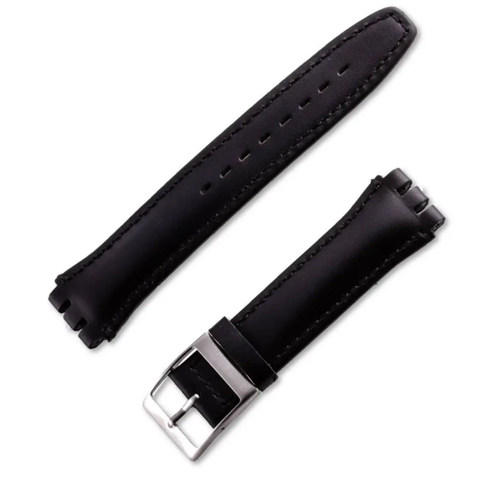 Smooth Calf Leather Watch Strap With Steel Buckle