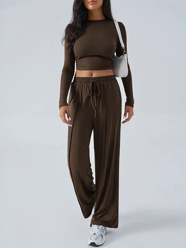 Long Sleeve Relaxed Tee And Pants Set