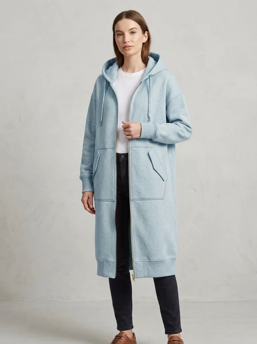 Travel-Ready Long Hooded Coat