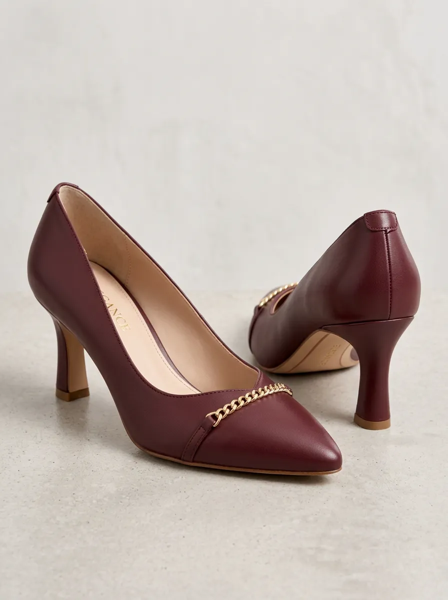 Women's Pointed Toe Graphic Detail High Heels