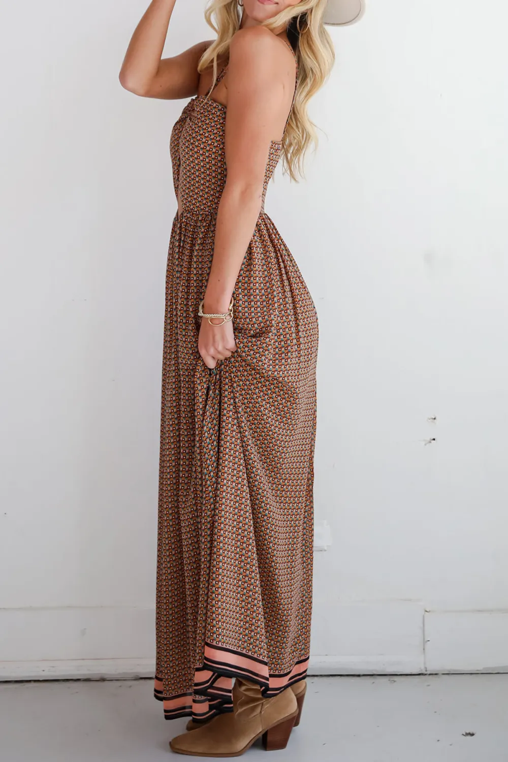 Mocha Sleeveless Maxi Dress