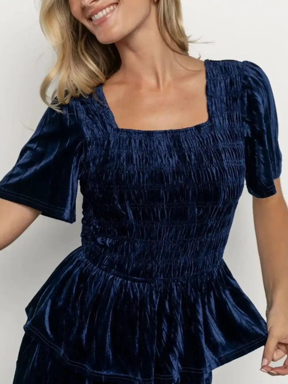 Velvet Top and Wide Leg Pants Set