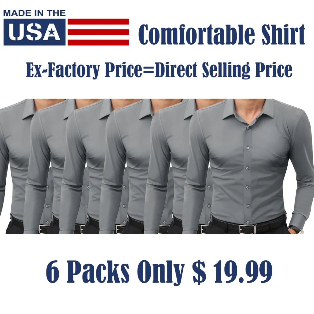 ✨ Dress Shirts – 16-Way Stretch | Slim Fit | Wrinkle-Free | Traveler Essential