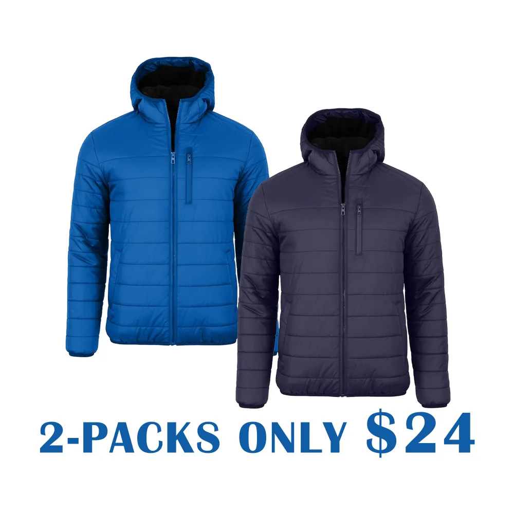 Men’s Sherpa Fleece–Lined Hooded Puffer Jacket – Classic Warm Winter Coat