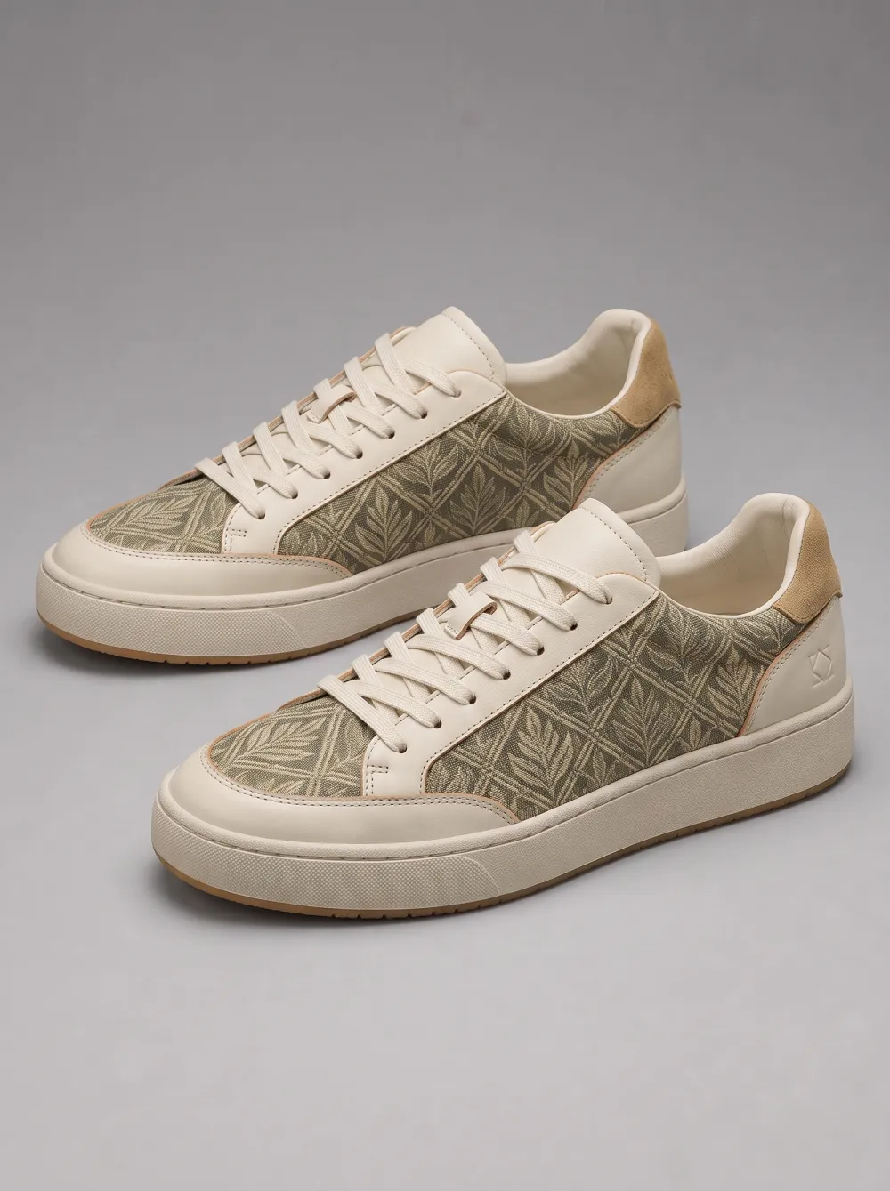 Men's Botanical Leaf Pattern Printed Casual Sneakers