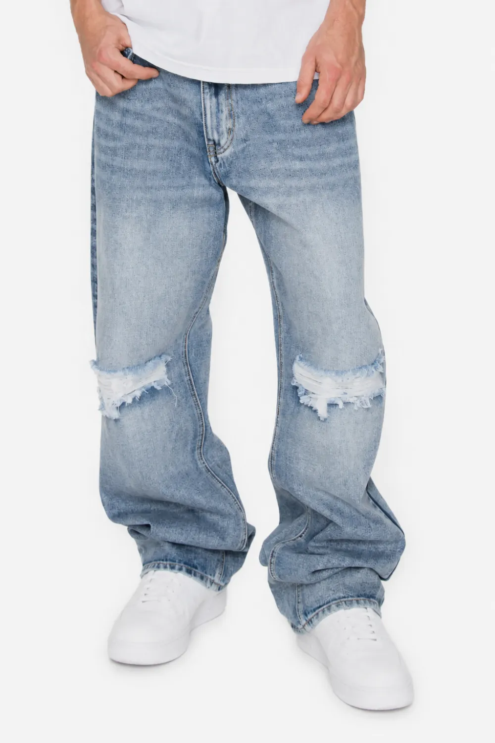 Men's Baggy Fit Distressed Denim Jeans