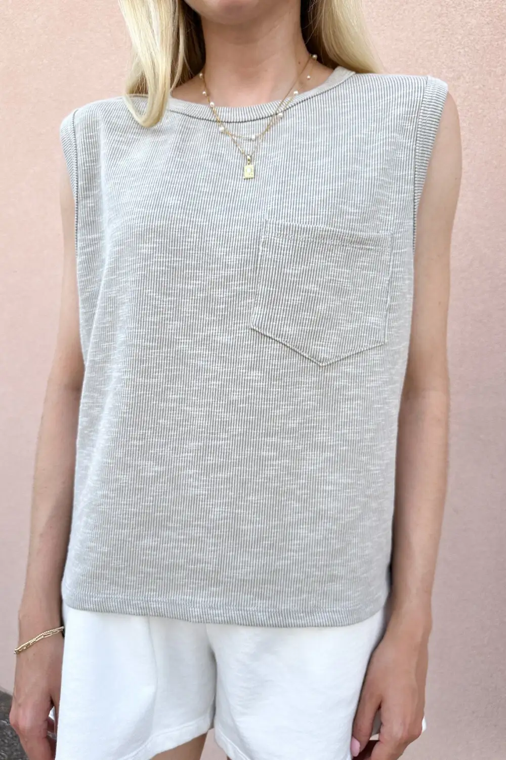 Boxy Fit Ribbed Sleeveless Top