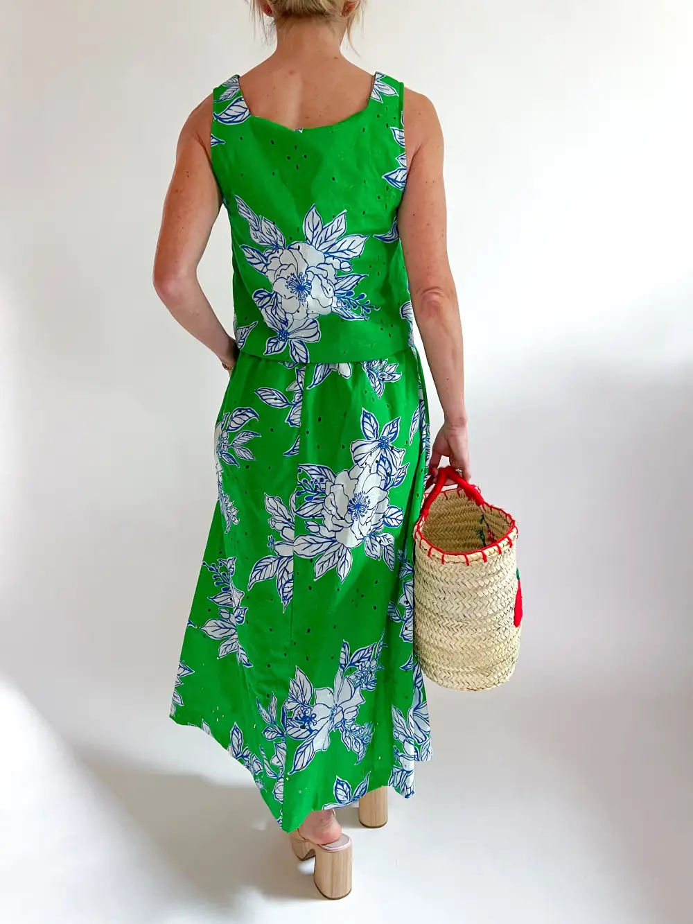 Floral Eyelet Top And Skirt Set