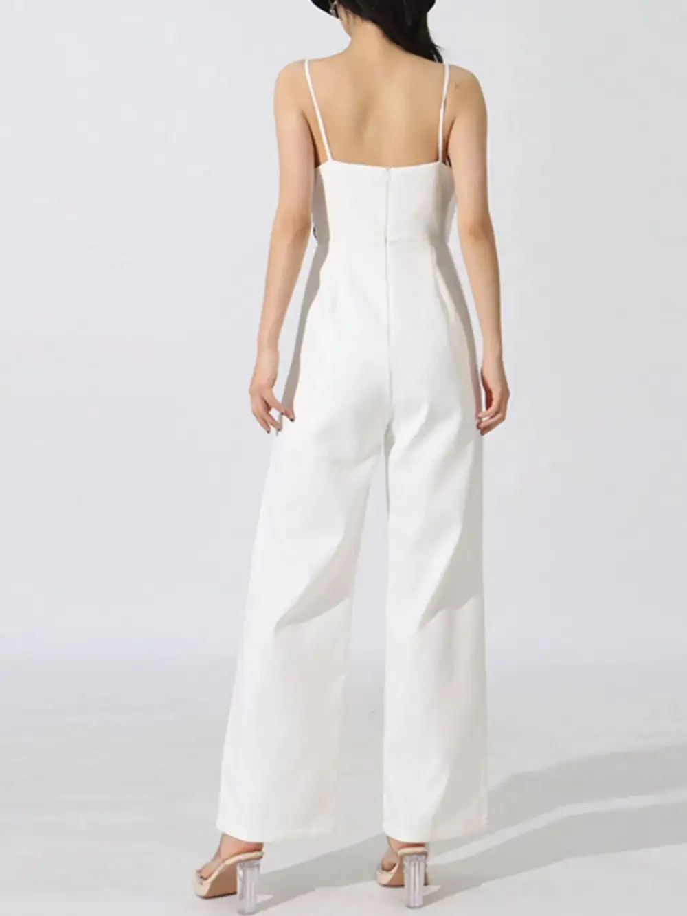 Contrast Sleeveless Wide Leg Jumpsuit