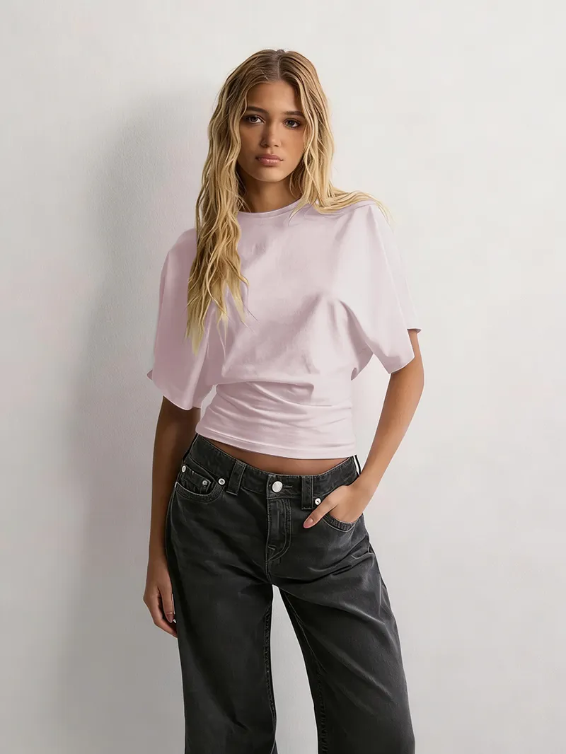 Women's Solid Color Round Neck Tee