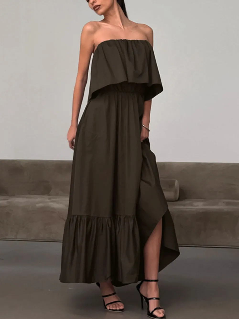 Comfort Fit Ruffle Maxi Dress