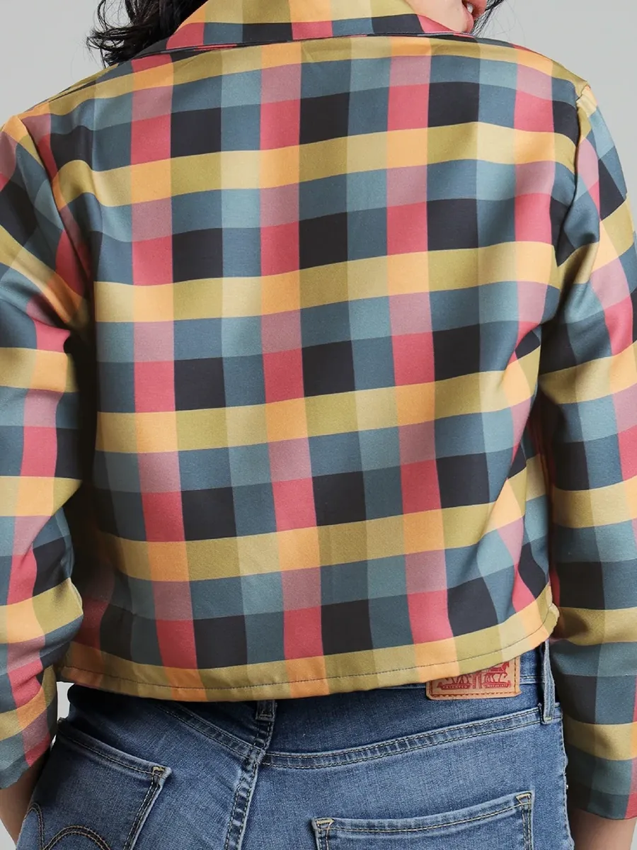 Modern Fashion Art Grid-Patterned Women's Jacket