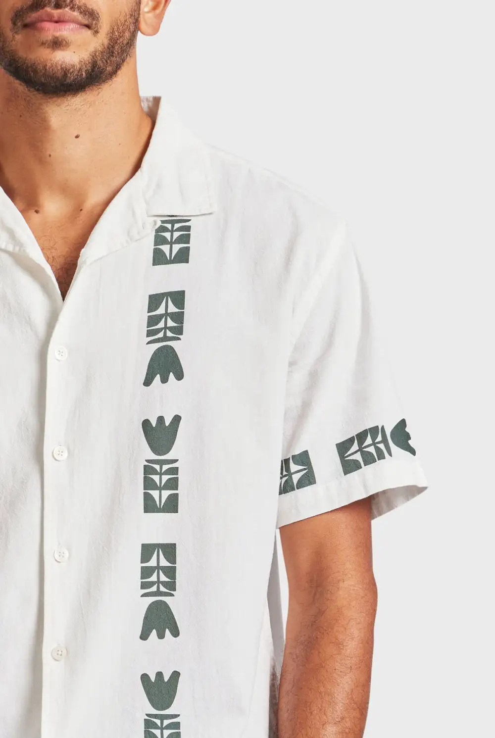 Kemp Short Sleeve Shirt- Navy/white