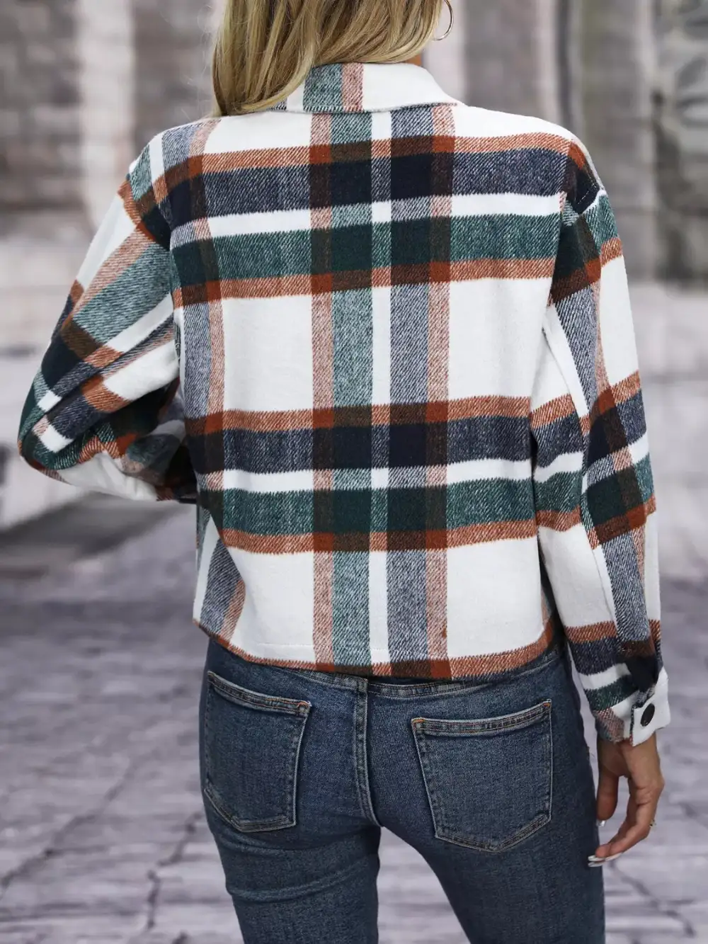 Plaid Button-up Jacket