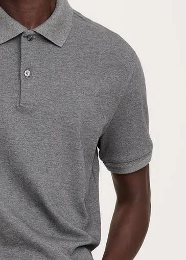 Men's Dark Charcoal Gray Soft Cotton Polo Shirt