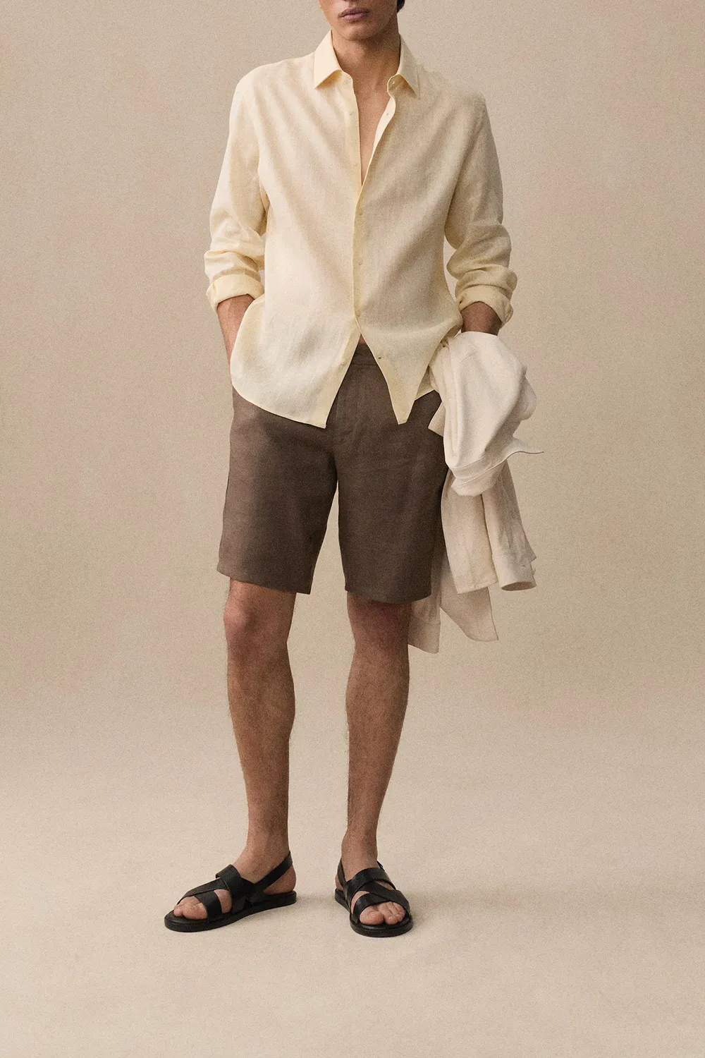 Slim-Fit 100% Linen Shorts
