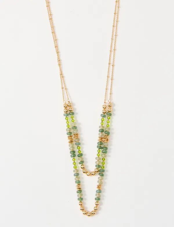 Delicate And Gorgeous Green Beaded Necklace