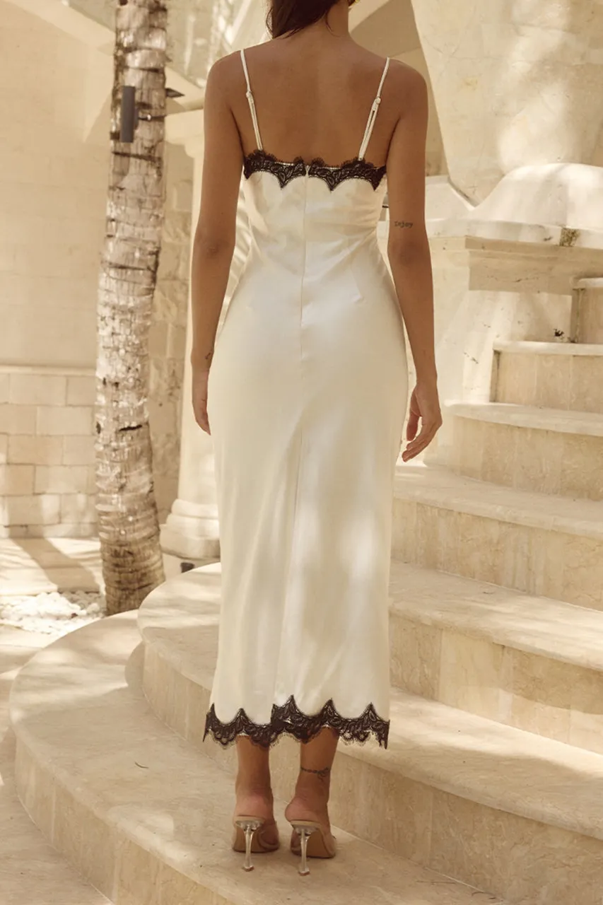 Lace Contrast Dress