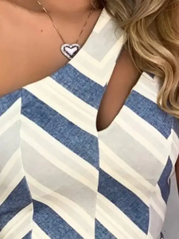 One Shoulder Geometric Romper