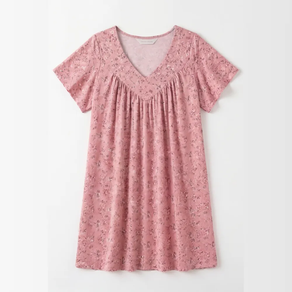 Printed V Neck Flow Blouse