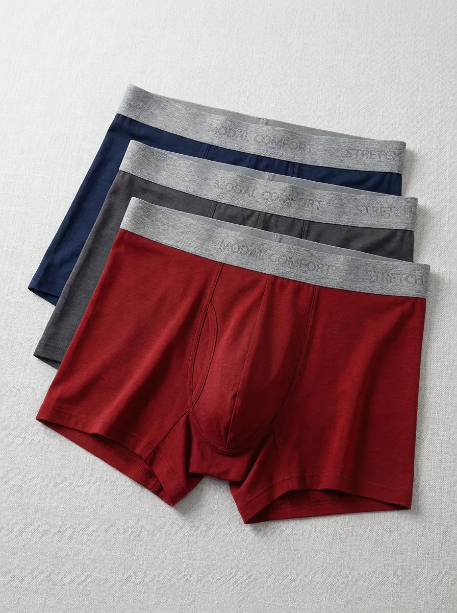 Men's Modal Comfort Stretch Solid Color Boxer Briefs