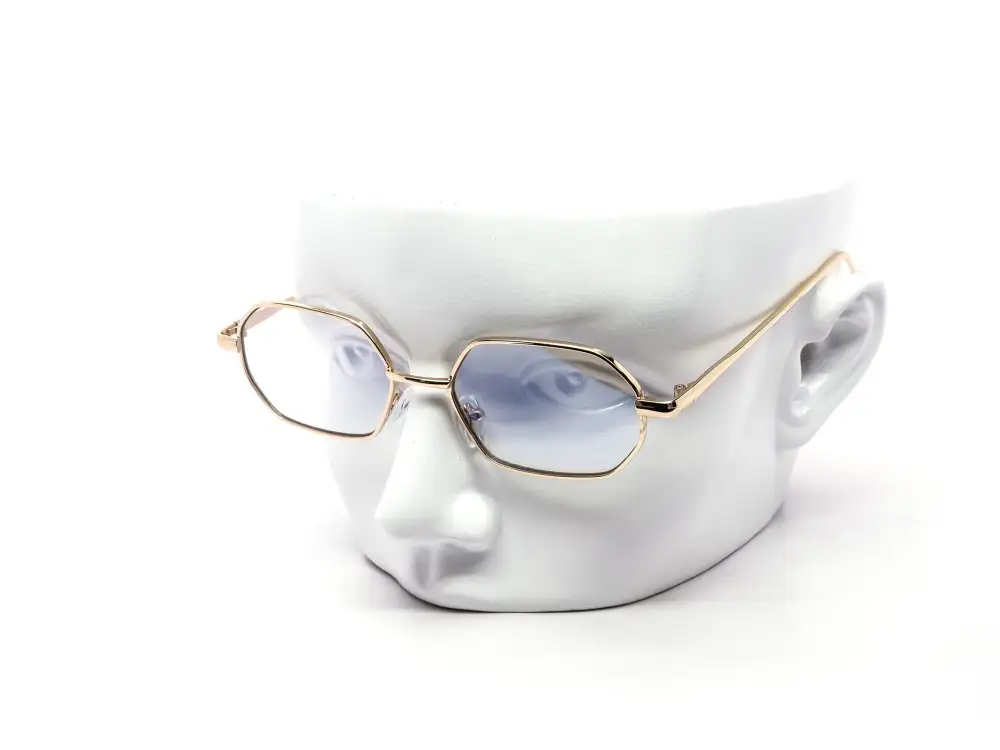 12-Pack Slim Metal Hexagon Blue Light Glasses