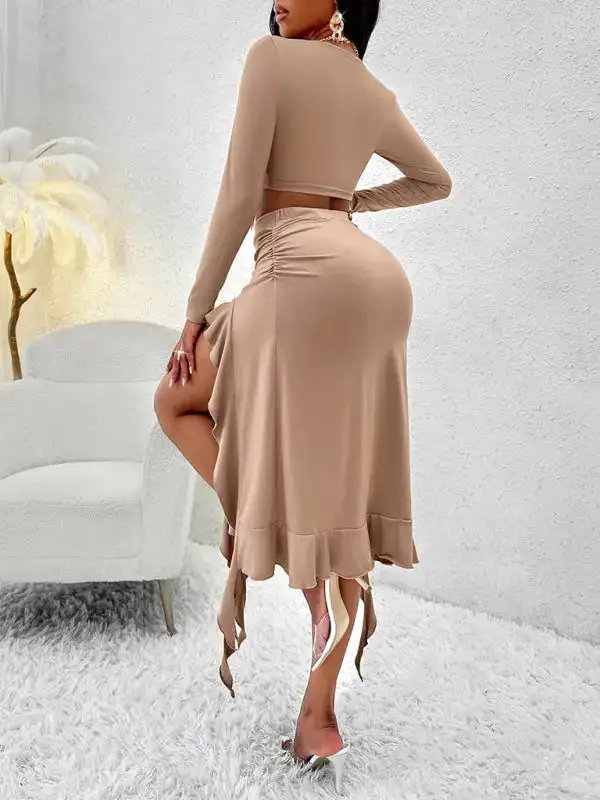 Round Neck Long Sleeve Coordinated Set